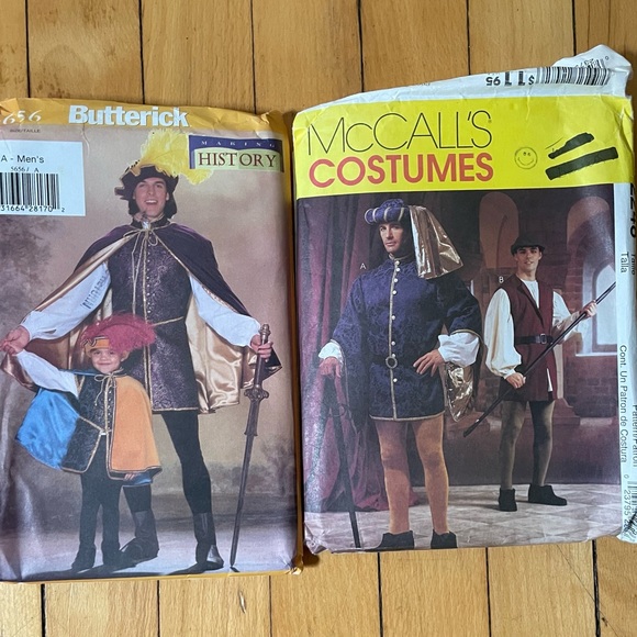 Two costume patterns, Butterick 5656 and McCalls 2248 Adult and child sizes - Picture 1 of 5